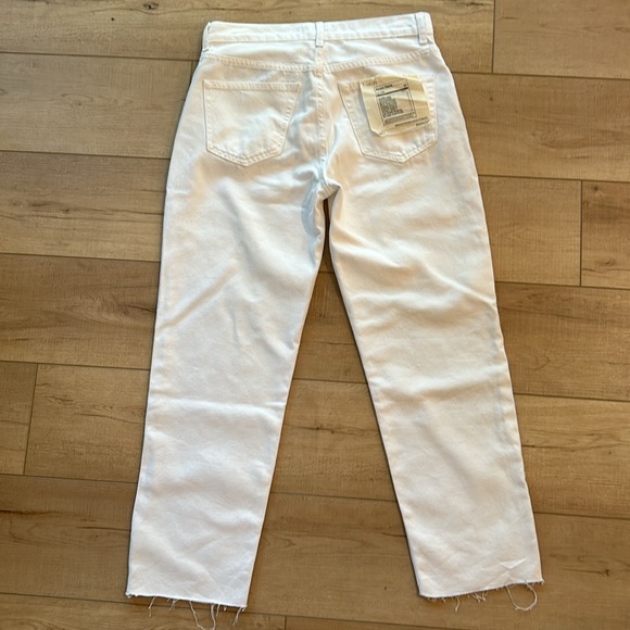Triarchy White Straight leg Raw Hem Jeans Organic cotton Blend Size 28 - Picture 6 of 10